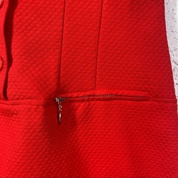 POSITIVE ATTITUDE Vintage Red Quilted Mini Shirt Dress - Petite‎ - Picture 5 of 10